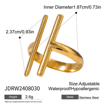 Jiading stainless steel gold exaggerated ring advanced sense ring decoration titanium steel rings hand decoration