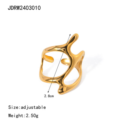 Jiading stainless steel gold exaggerated ring advanced sense ring decoration titanium steel rings hand decoration