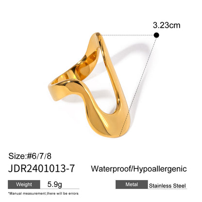 Jiading stainless steel gold exaggerated ring advanced sense ring decoration titanium steel rings hand decoration