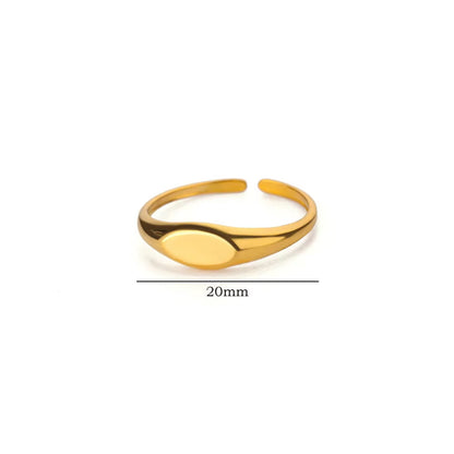 18K gold -style minimalist lines stainless steel women's open ring jewelry rings