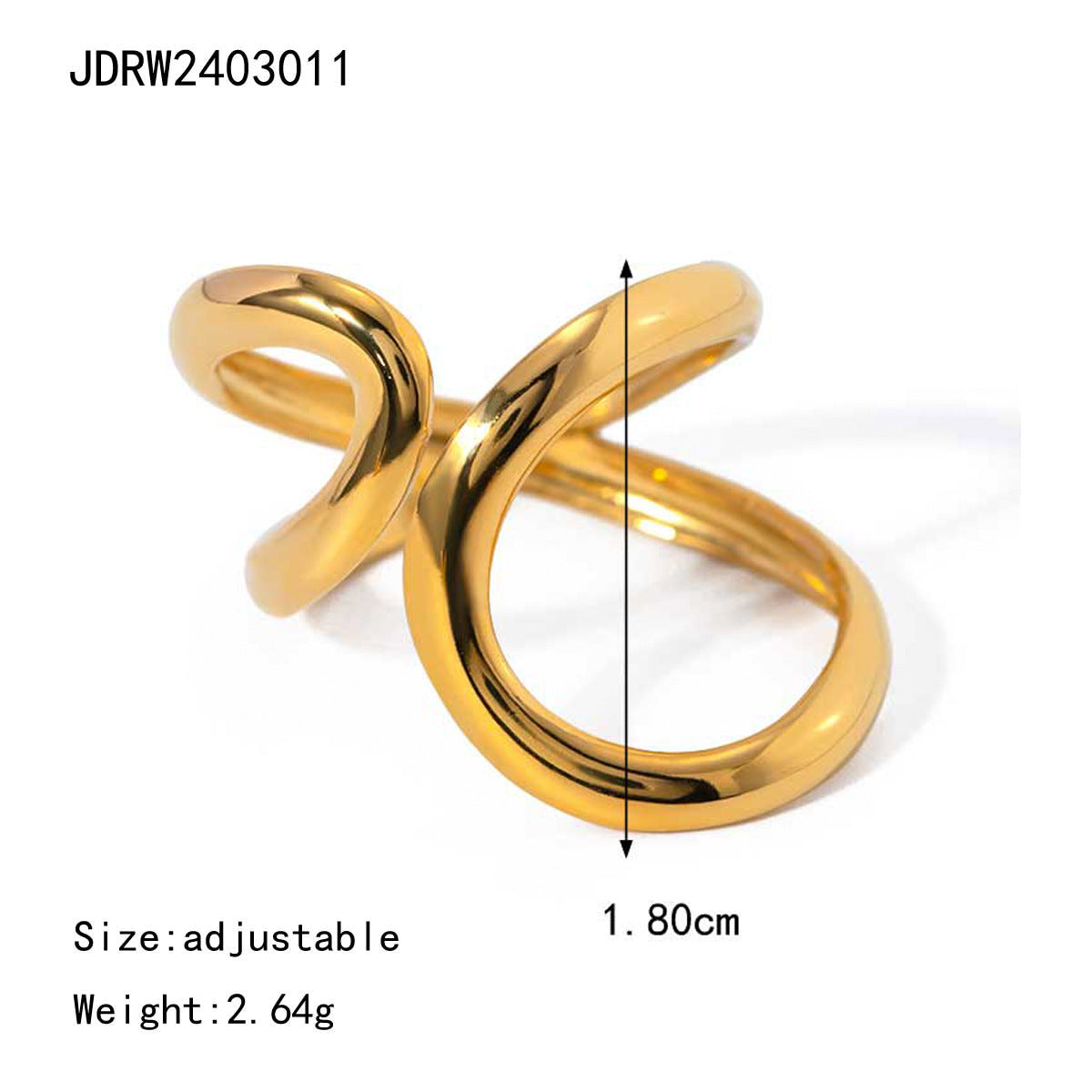 Jiading stainless steel gold exaggerated ring advanced sense ring decoration titanium steel rings hand decoration