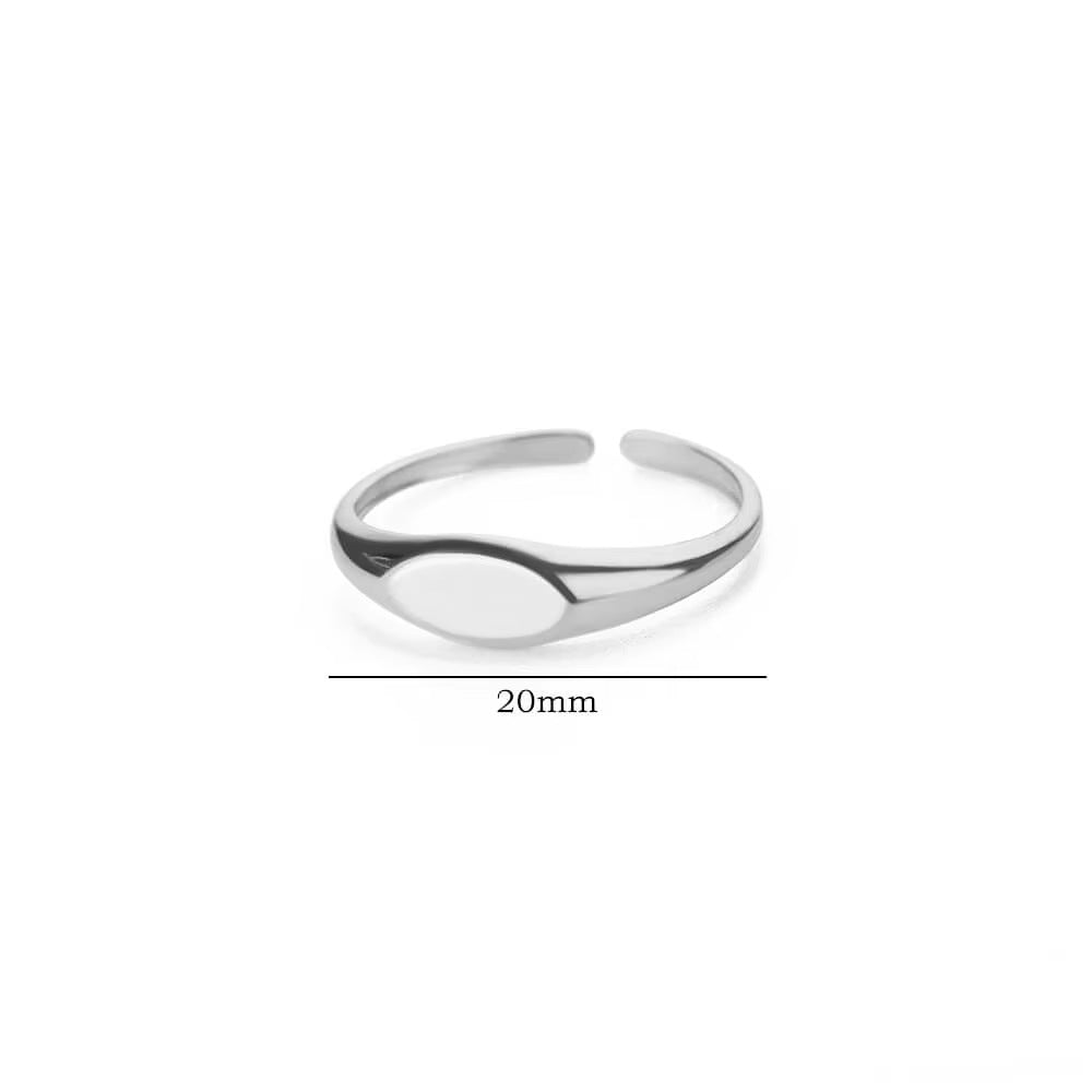 18K gold -style minimalist lines stainless steel women's open ring jewelry rings